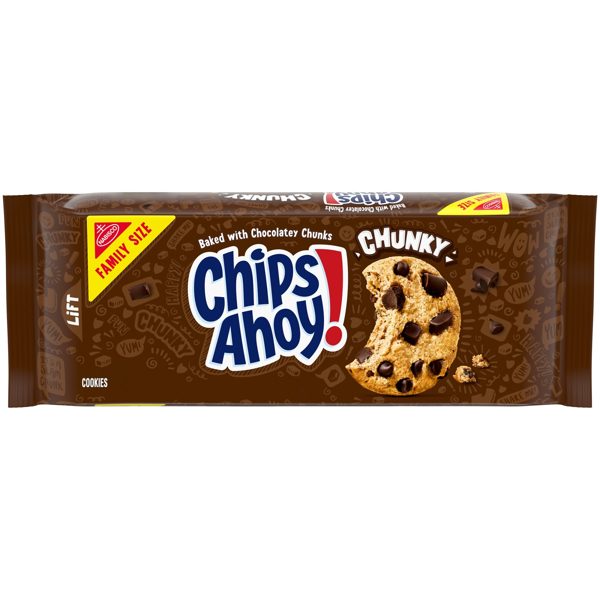 CHIPS AHOY! Chunky Fudgy Chocolate Chip Cookies, Family Size, 18 oz