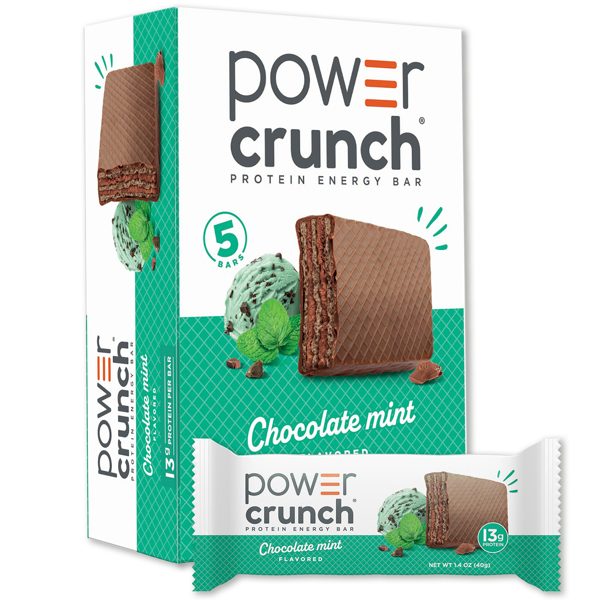 Power Crunch Protein Energy Bars, Chocolate Mint 1.4oz, 5 Count Carton