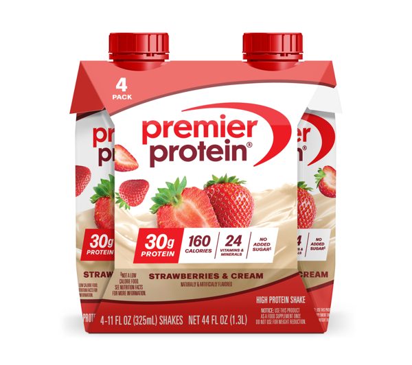 Premier Protein Shake, Strawberries & Cream, 30g Protein, 11 fl oz, 4 Ct