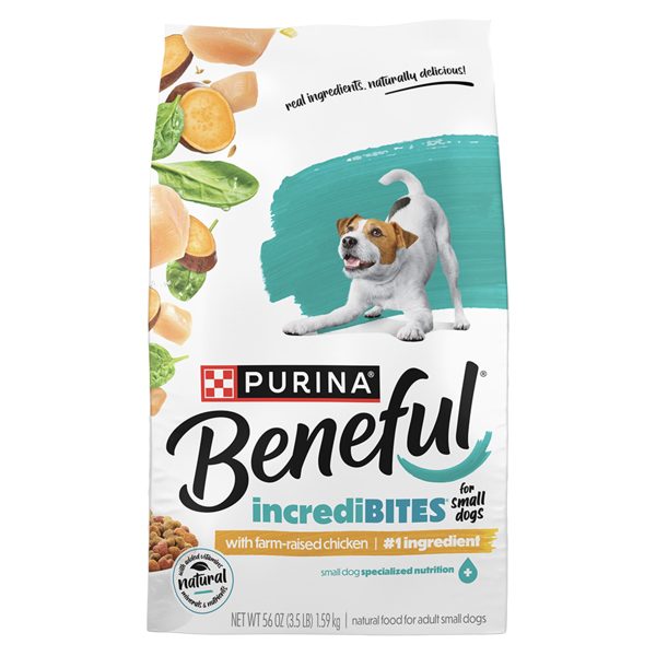 Purina Beneful Incredibites With Farm-Raised Chicken Small Breed Dry Dog Food, 3.5lb Bag, 4 Pack