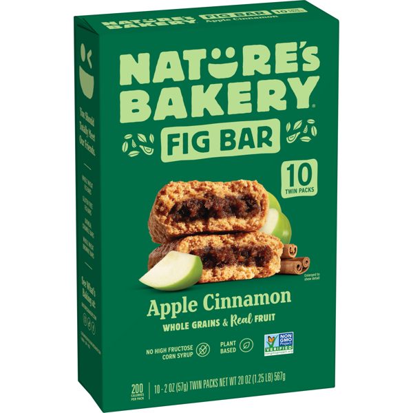 Nature's Bakery Apple Cinnamon Fig Bars, 2oz Twin packs, 10 Count