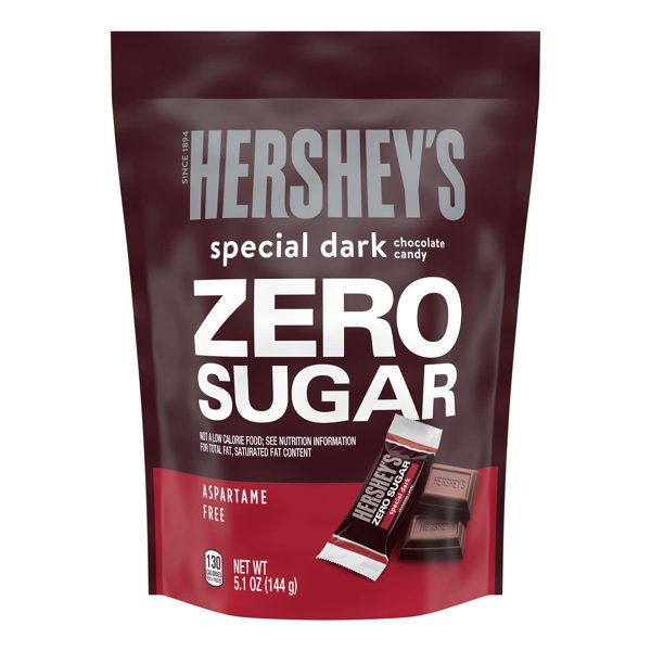 Hershey's Special Dark Zero Sugar Chocolate Candy, Bag 5.1 oz