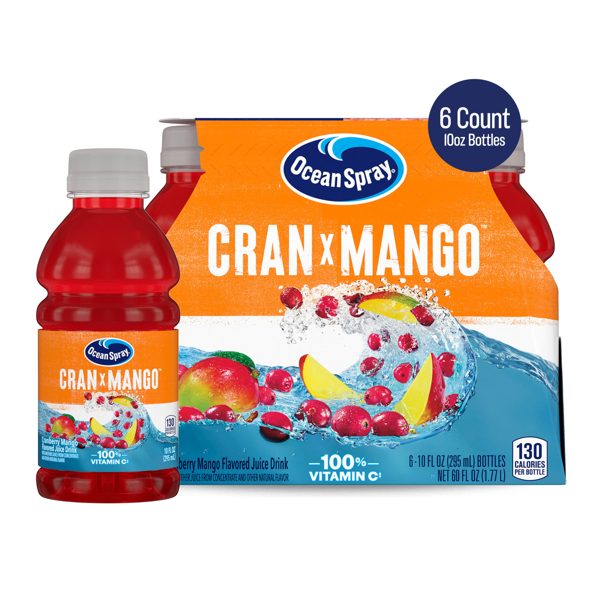 Ocean Spray® Cran-Mango™ Cranberry Mango Juice Drinks, 10 fl oz Bottles, 6 Count