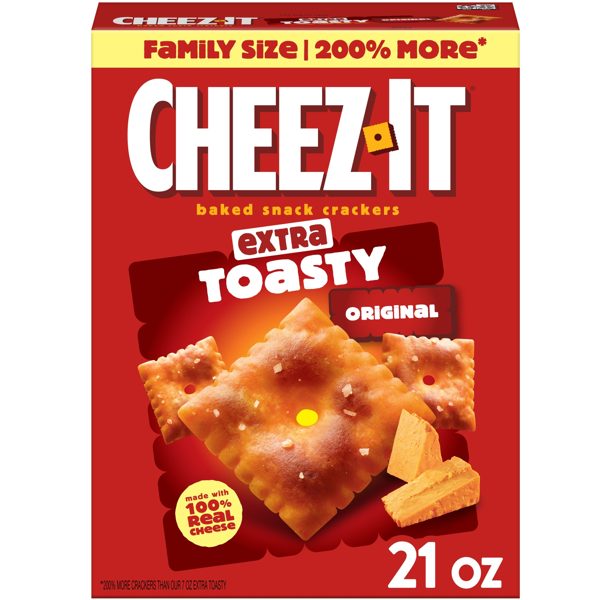 Cheez-It Extra Toasty Baked Snack Crackers, Baked Snack Crackers, 21 oz