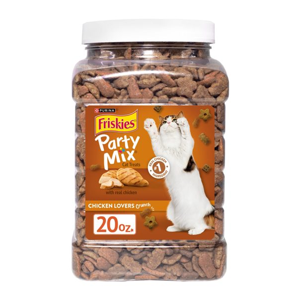 Purina Friskies Cat Treats, Party Mix Chicken Lovers Crunch, 20 oz