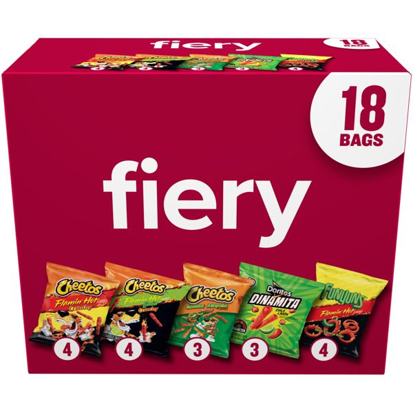 Frito-Lay Fiery Mix Variety Pack Snack Chips, 18 Count Multipack