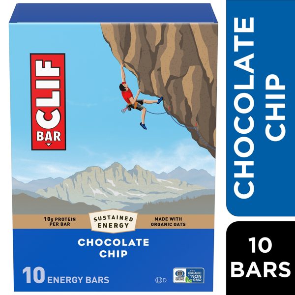 CLIF BAR Energy Protein Bars, Chocolate Chip, 10 Count