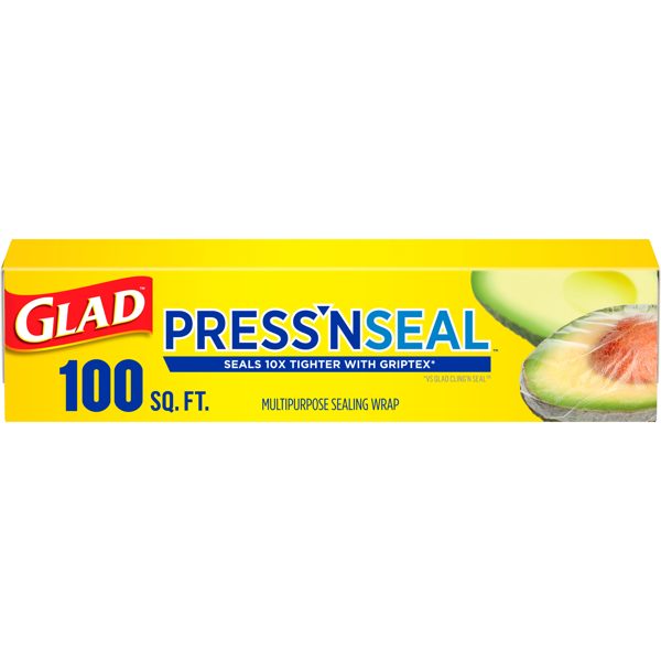 Glad Press'N Seal Multipurpose Sealing Food Wrap, 100 sq ft Roll