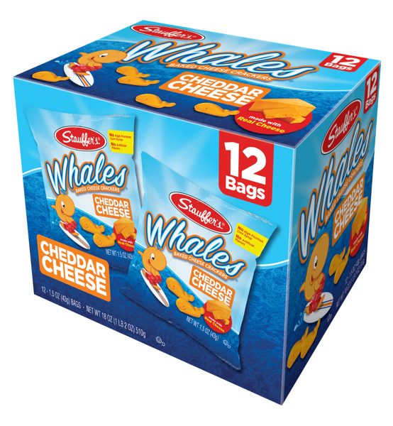 Stauffer's Whales Cheddar Cheese Crackers, 1.5 oz, 12 Count