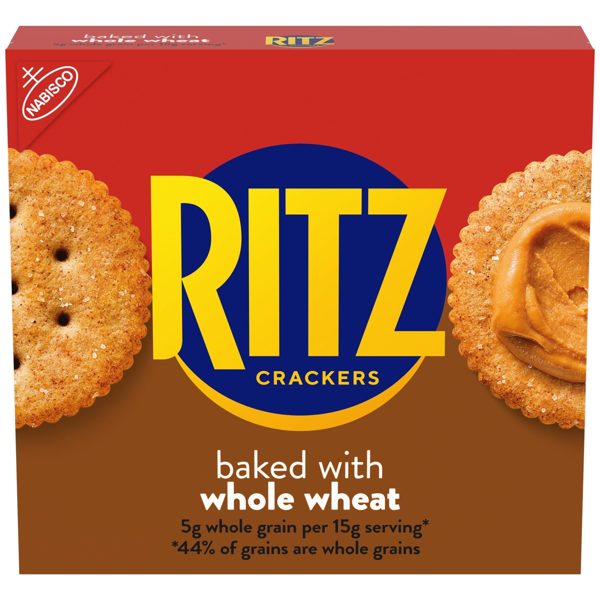 (3 pack) RITZ Whole Wheat Crackers, Snacks for Kids and Adults, Lunch Snacks, 12.9 oz