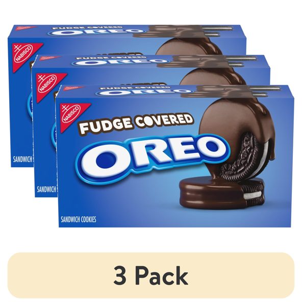 (3 pack) OREO Fudge Covered Chocolate Sandwich Cookies, 7.9 oz