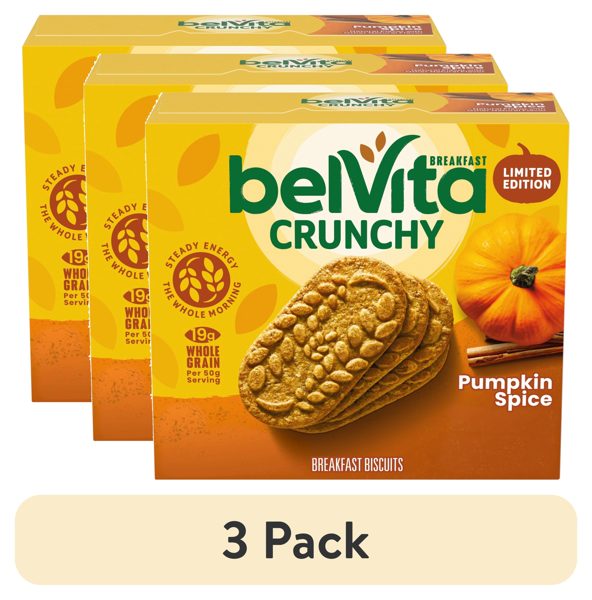 (3 pack) belVita Breakfast Bars Biscuits, Pumpkin Spice, 5 Packs (4 Biscuits Per Pack)