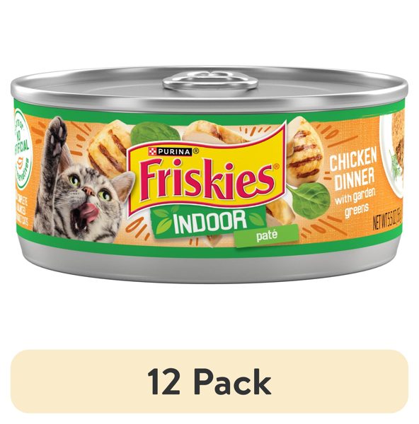 (12 pack) Purina Friskies Chunky Chicken Dinner, Wet Cat Food, 5.5 oz Cans