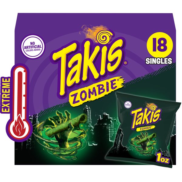 Takis Zombie 18 pc / 1 oz Multipack, Habanero & Cucumber Rolled Tortilla Chips