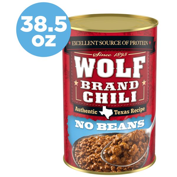 Wolf Brand Chili No Beans, Chili Without Beans, 15g Protein Per Serving, 38.5 oz. Can