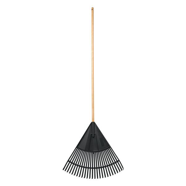 Expert Gardener 24-inch Poly Leaf Rake with Wood Handle