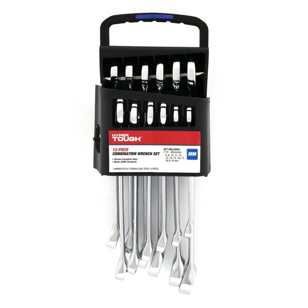 Hyper Tough 12-Piece Metric Combination Wrench Tool Set, Hand Tools