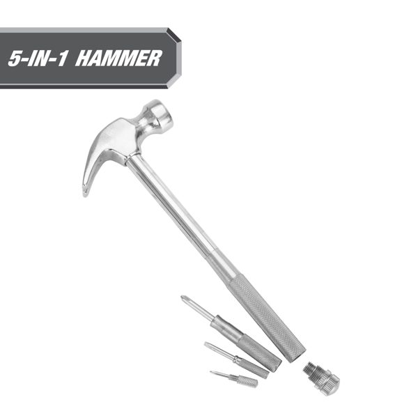 Hyper Tough 5-in-1 Hammer & Screwdriver Set