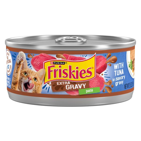 Purina Friskies Gravy Pate, Tuna, Wet Cat Food, 5.5 oz Can