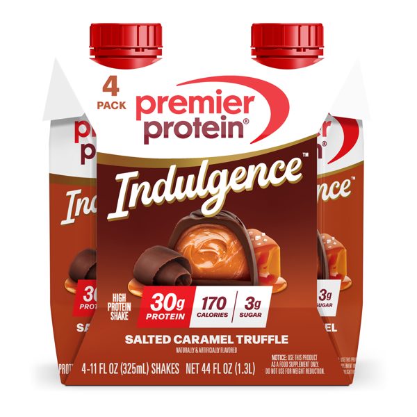Premier Protein Indulgence Protein Shake, Salted Caramel Truffle, 30g Protein, 11 fl oz, 4 Ct