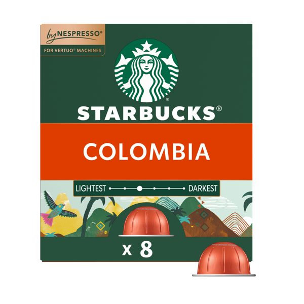 Starbucks by Nespresso Vertuo, Single-Origin Colombia, Medium Roast Nespresso Pods, 8 ct