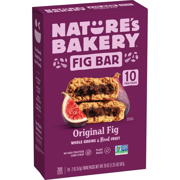 Nature's Bakery Original Fig Bars, 10 Twin packs, 2 oz Soft Baked Snack Bars