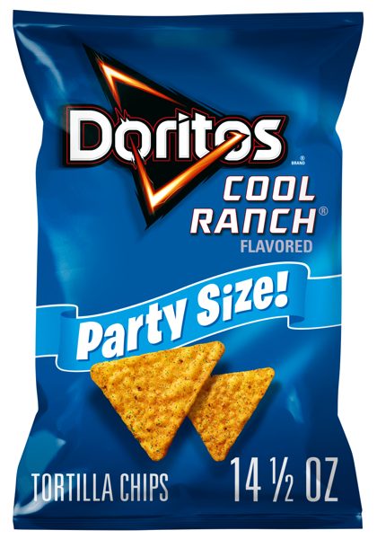 Doritos Cool Ranch Flavored Tortilla Chips, Party Size, 14.5 oz Bag