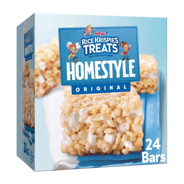 Rice Krispies Treats Homestyle Original Chewy Crispy Marshmallow Squares, Kids Snacks, 27.9 oz, 24 Count