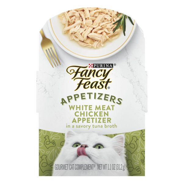 Purina Fancy Feast Appetizers Wet Cat Food, Chicken in Tuna Broth, 1.1 oz Trays (10 Pack)