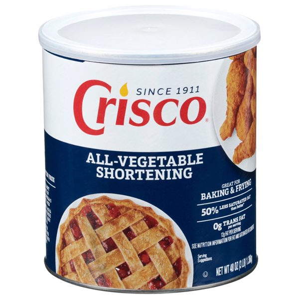 Crisco All-Vegetable Shortening, Gluten Free Shortening, Whole, 48 oz Resealable Can