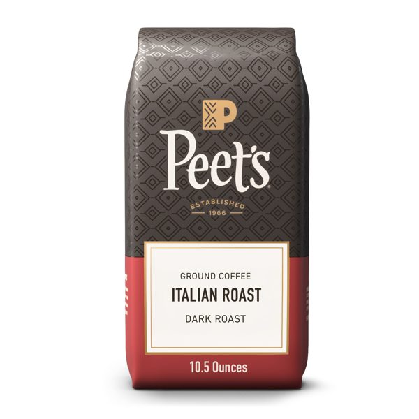 Peet's Coffee Italian Roast Premium Dark Roast Ground Coffee, Arabica, 10.5 oz
