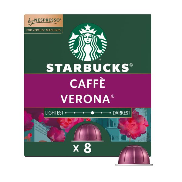 Starbucks by Nespresso Vertuo Line, Caffè Verona, Dark Roast Nespresso Pods, 8 Count