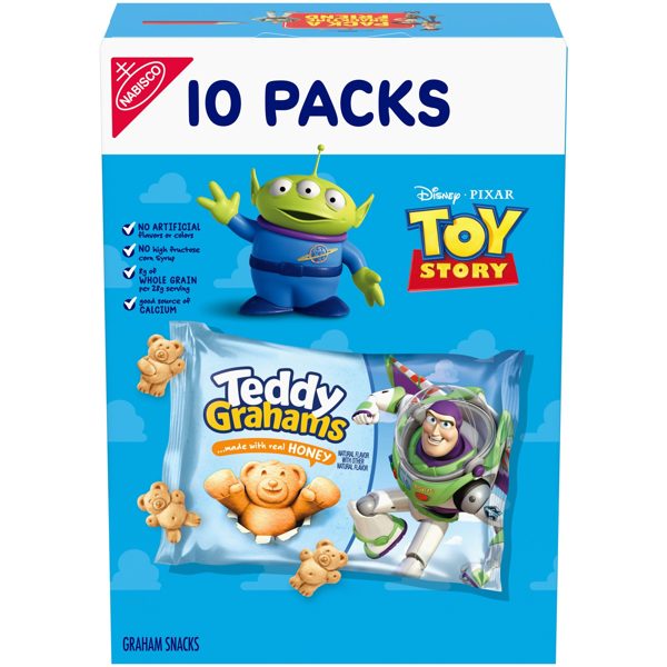 TEDDY GRAHAMS Honey Graham Snacks, 10 Kids Snack Packs