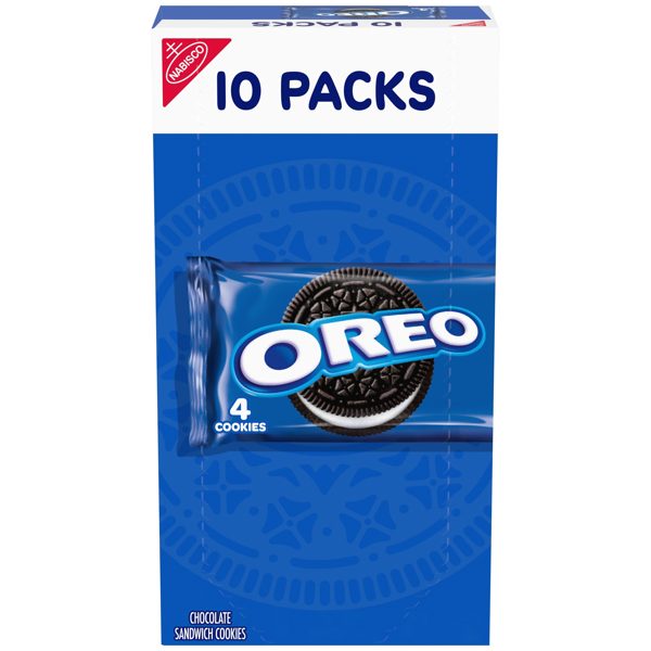OREO Chocolate Sandwich Cookies, 10 Snack Packs (4 Cookies Per Pack)