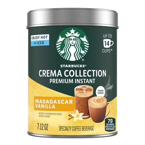 Starbucks Crema Collection Premium Instant Madagascar Vanilla Flavored Coffee, 7.12 oz