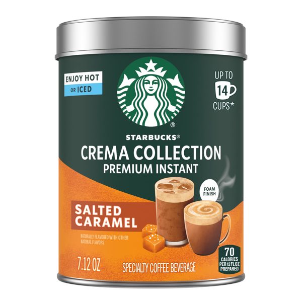 Starbucks Crema Collection Premium Instant Salted Caramel Flavored Coffee, 7.12 oz
