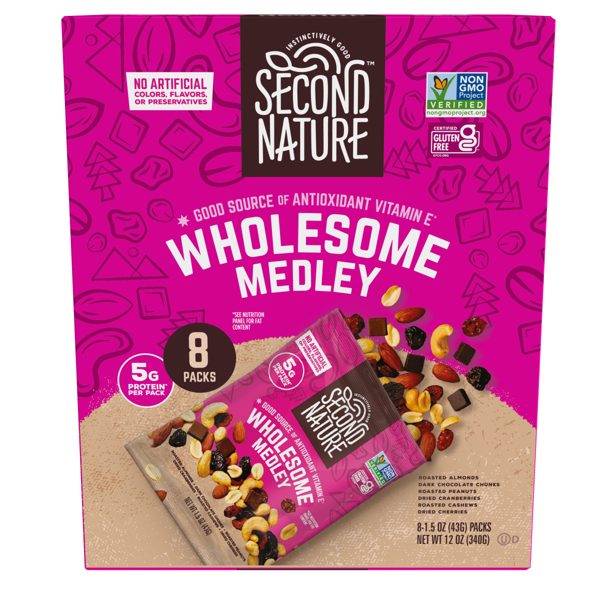 Second Nature Wholesome Medley Trail Mix, 1.5 oz, 8 Count