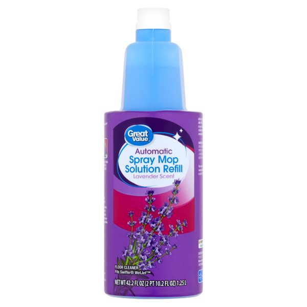 Great Value Auto Spray Mop Floor Cleaning Solution Refill, 42 fl oz Lavender Scent, 1 Count