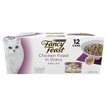 Purina Fancy Feast Chicken Feast in Gravy Grilled Wet Cat Food, 3 oz Cans (12 Pack)