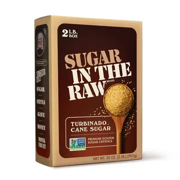 Sugar In The Raw, Granulated Turbinado Cane Sugar, 2 LB Box, All-Natural Turbinado Sugar