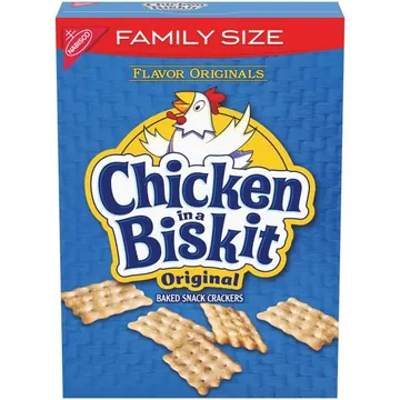 CHICKEN IN A BISKIT Original Baked Snack Crackers, Lunch Snacks, Family Size, 12 oz