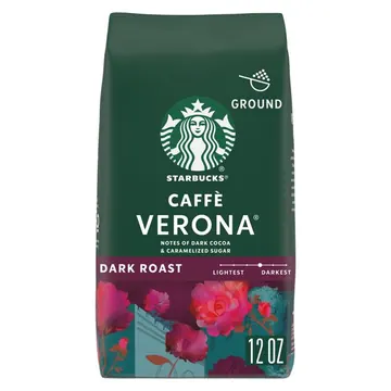 Starbucks Caffè Verona, Ground Coffee, Dark Roast Hot or Iced Coffee, 12 oz
