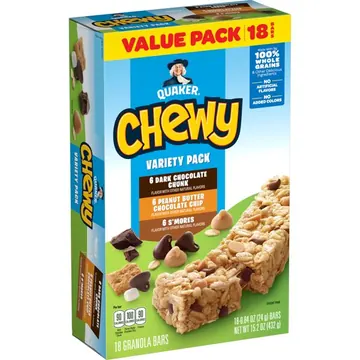 Quaker Chewy Granola Bars, Variety Pack, 15.2 oz, 18 Count