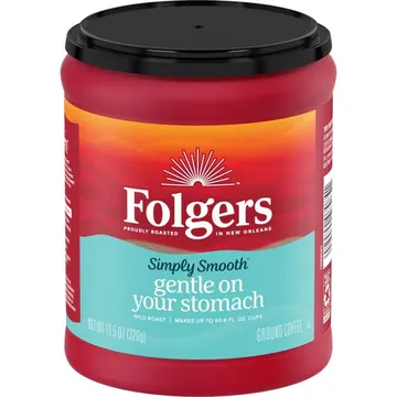 Folgers Simply Smooth Ground Coffee, Mild Roast, 11.5 oz Canister