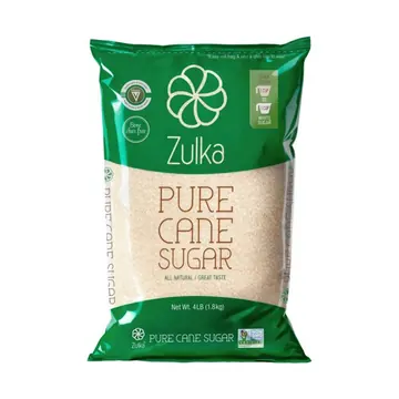 Zulka Pure Cane Sugar, 4 lb, Contains No Allergens