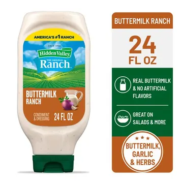Hidden Valley Buttermilk Ranch Salad Dressing & Condiment, 24 fl oz Squeeze Bottle