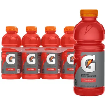 Gatorade Thirst Quencher Electrolyte Sports Drink, Fruit Punch, 20 fl oz, 8 Count Bottle