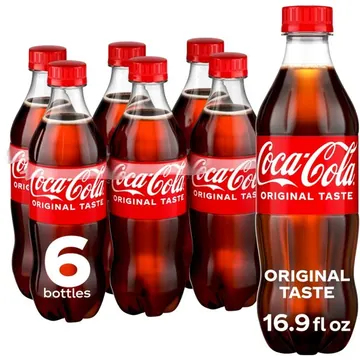 Coca-Cola Soda Pop Bottles, 16.9 fl oz, 6 Pack