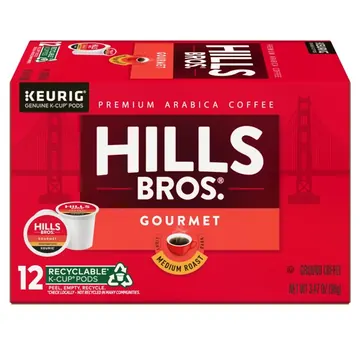 Hills Bros. Gourmet Blend 100% Arabica Medium Roast, K-Cup® Coffee Pods, 12-Count Box