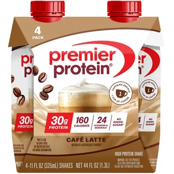 Premier Protein Shake, Café Latte, 30g Protein, 11 fl oz, 4 Ct